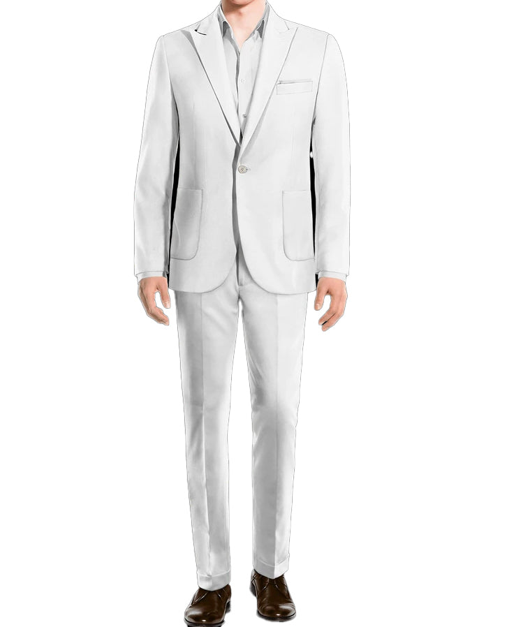 Herren -Leinen Peak Revers Fashion Casual Hochzeitsanzug für Männer (Blazer+Hosen)