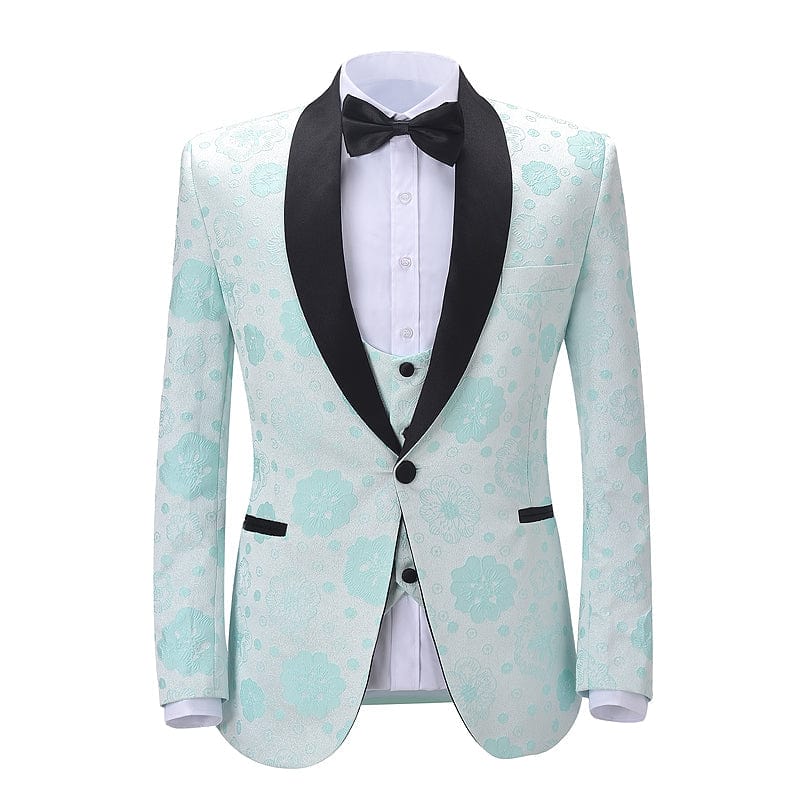 ceehuteey 3 Pieces Mens Suit Slim Fit Peak Lapel Tuxedos For Wedding (Blazer+vest+Pants)