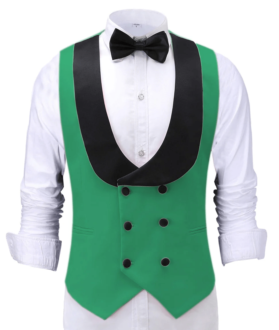 ceehuteey Fashion Men's Suit Vest Regular Fit Shawl Lapel Waistcoat For Wedding