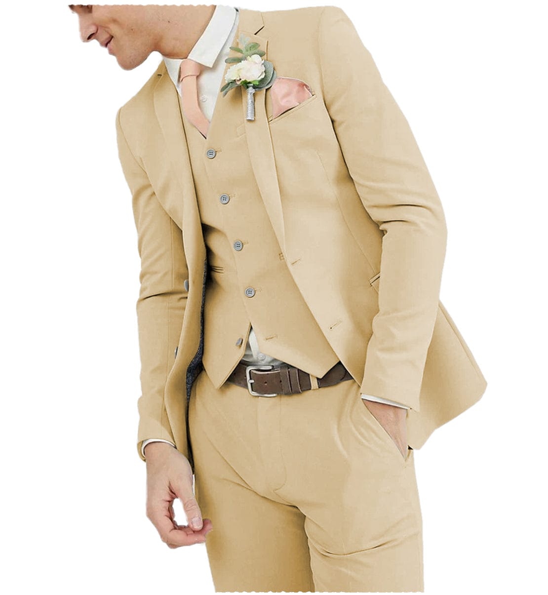 ceehuteey Formal 3 pieces Mens Suit Blazer For Wedding (Blazer+ Vest +Pants)