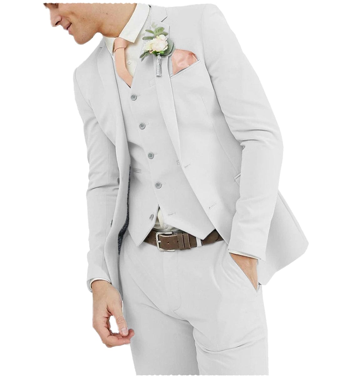 ceehuteey Formal 3 pieces Mens Suit Blazer For Wedding (Blazer+ Vest +Pants)