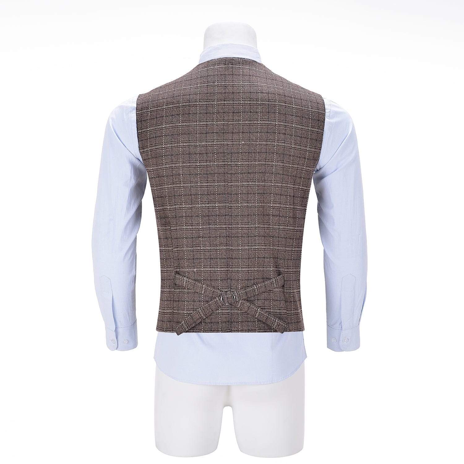 ceehuteey Formal Fashion Men's Suit Vest Tweed Plaid V Neck Waistcoat