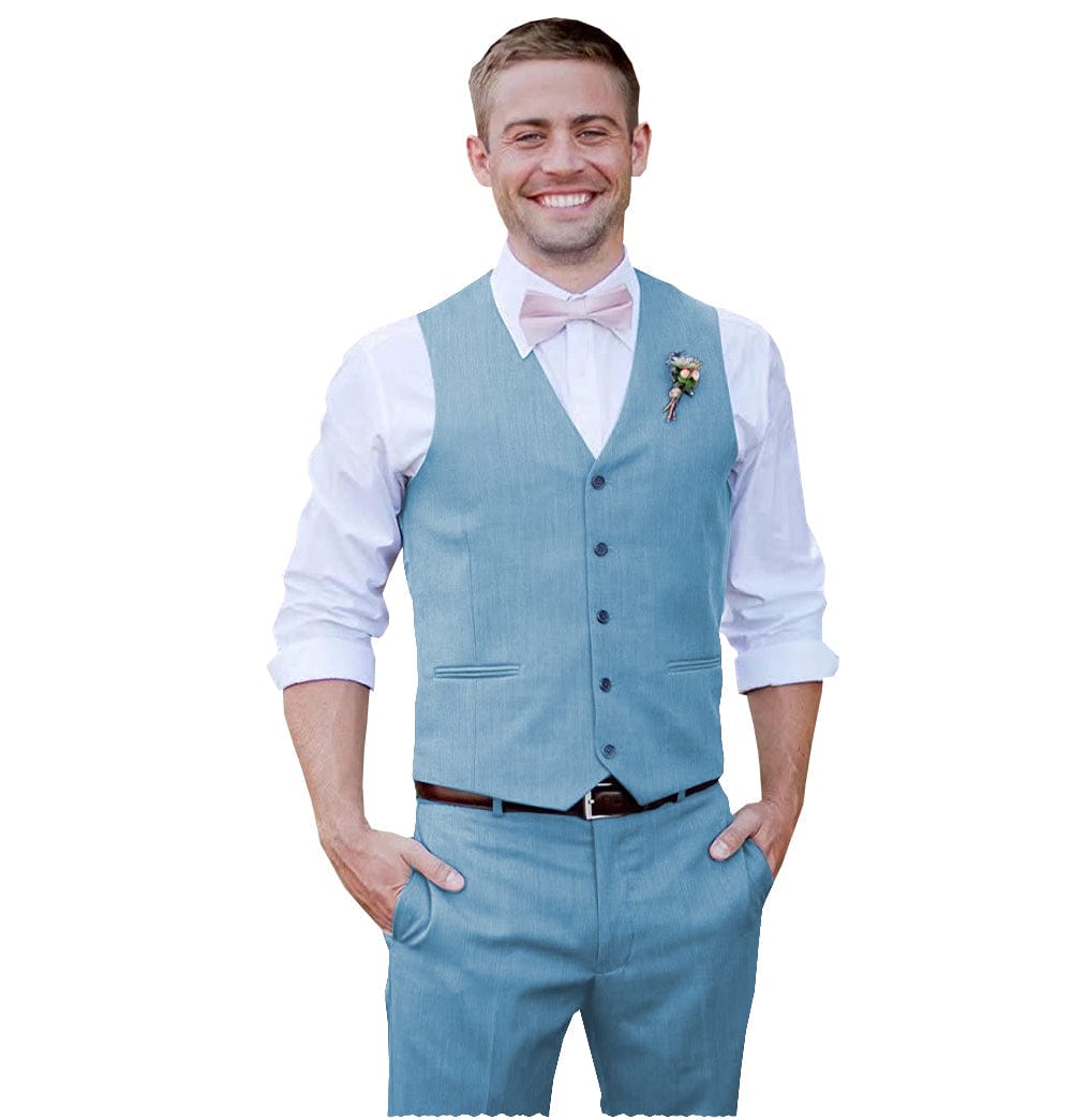 ceehuteey Men 2 Piece Suits Groomsmen Tuxedos Prom Vest and Pants Set