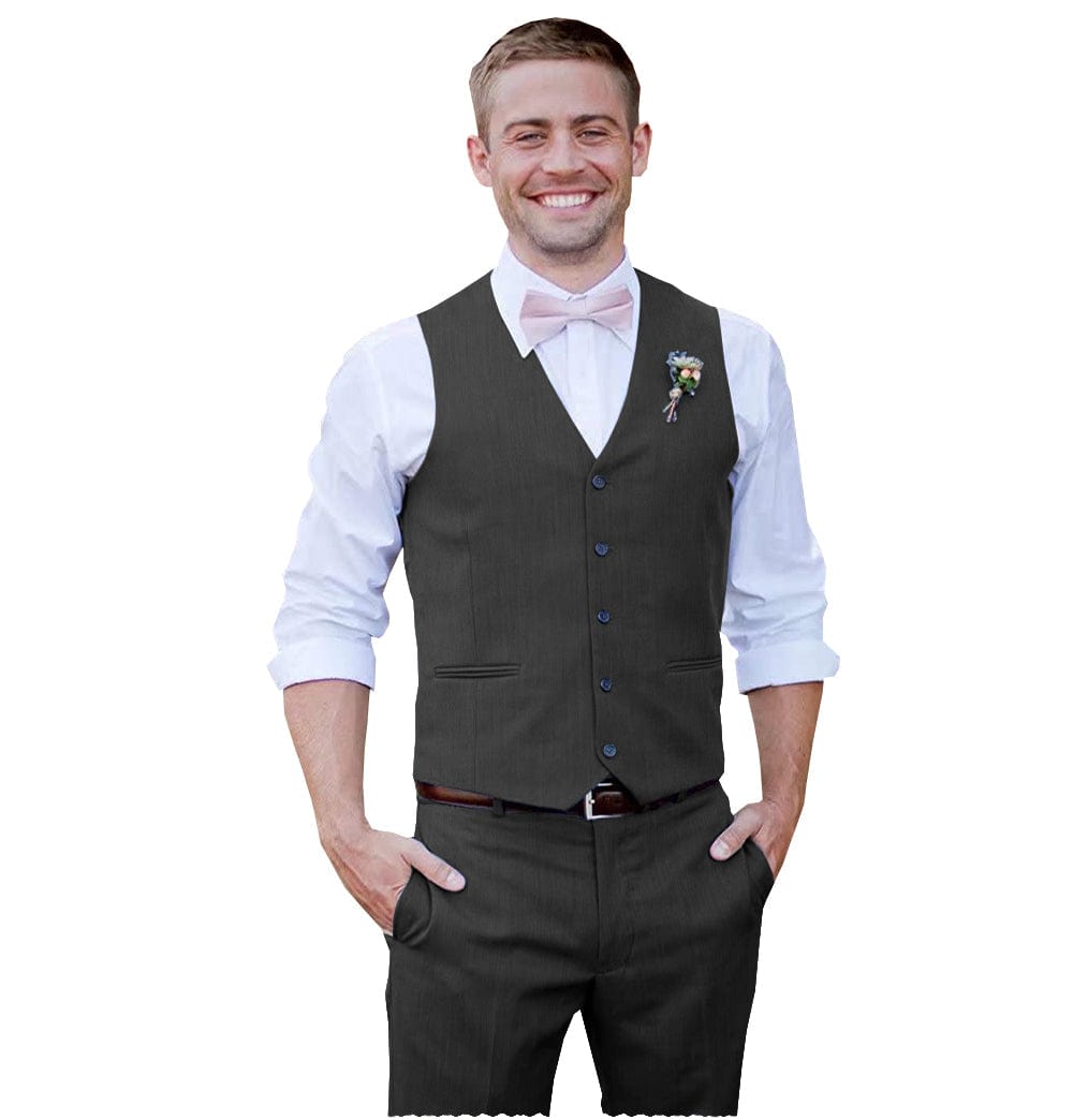 ceehuteey Men 2 Piece Suits Groomsmen Tuxedos Prom Vest and Pants Set