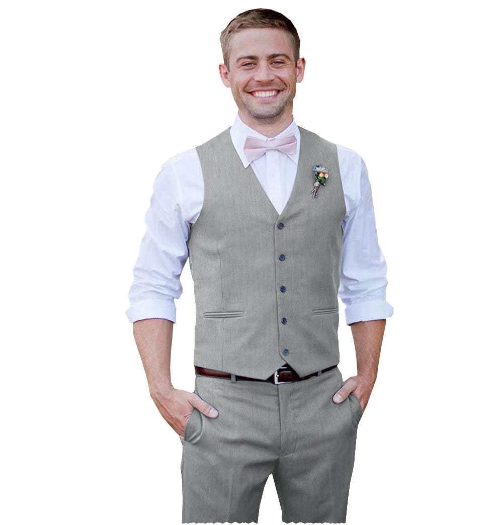 ceehuteey Men 2 Piece Suits Groomsmen Tuxedos Prom Vest and Pants Set