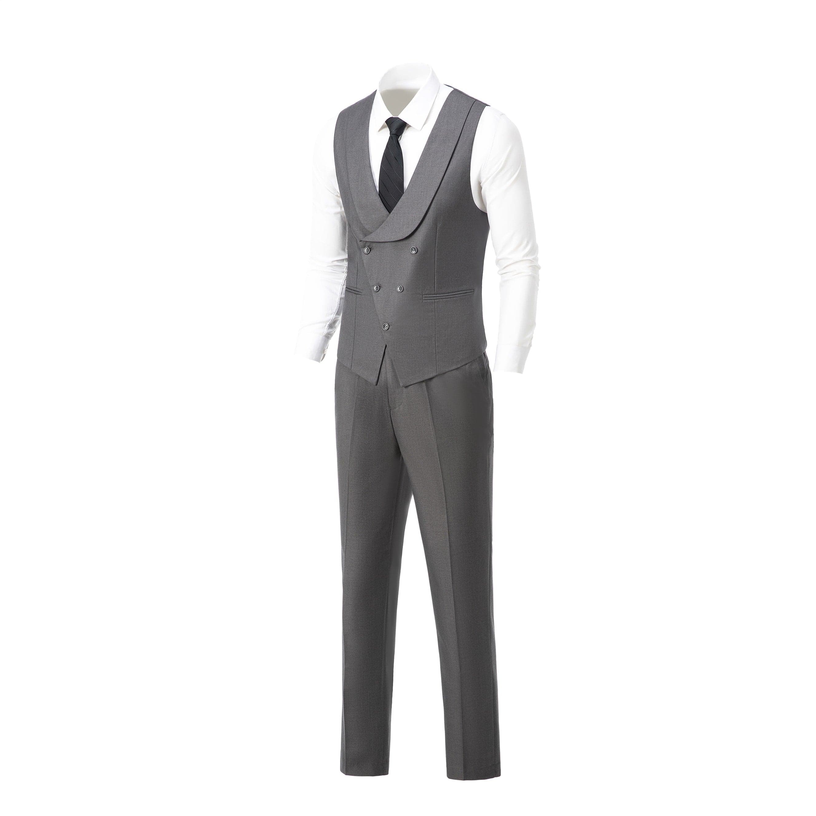 ceehuteey Men's 3 Piece Suits Slim Fit Notch Lapel Western Tuxedos (White Blazer+Vest+ Pant)