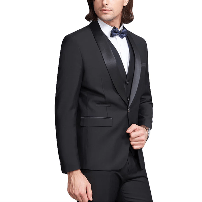 ceehuteey Men's 3 Pieces Regular Fit Shawl Lapel Prom For Wedding Tuxedos (Blazer + Vest + Pants)