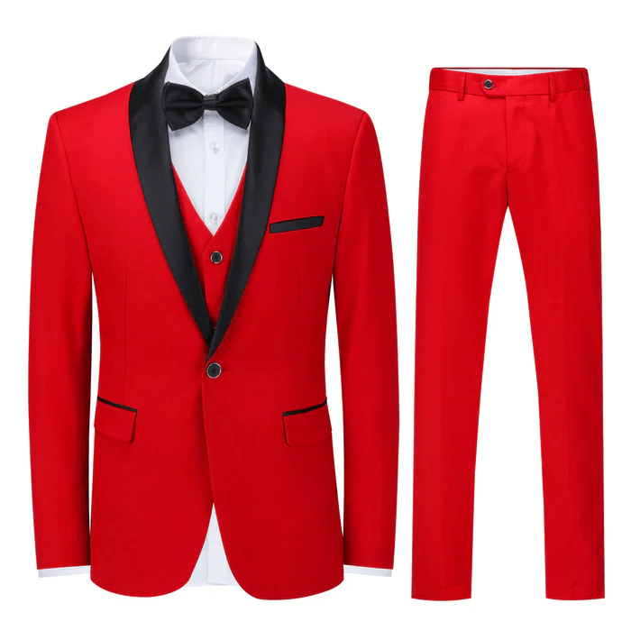 ceehuteey Men's 3 Pieces Regular Fit Shawl Lapel Prom For Wedding Tuxedos (Blazer + Vest + Pants)