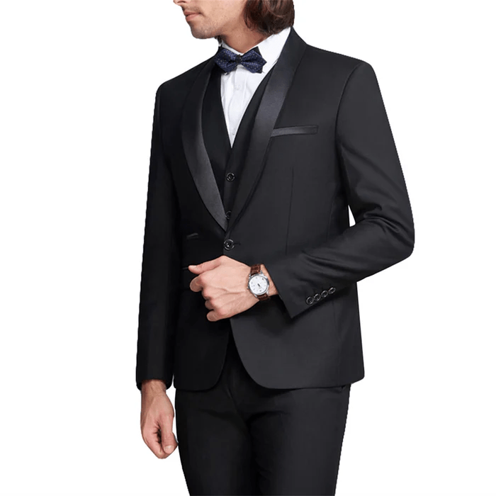 ceehuteey Men's 3 Pieces Regular Fit Shawl Lapel Prom For Wedding Tuxedos (Blazer + Vest + Pants)