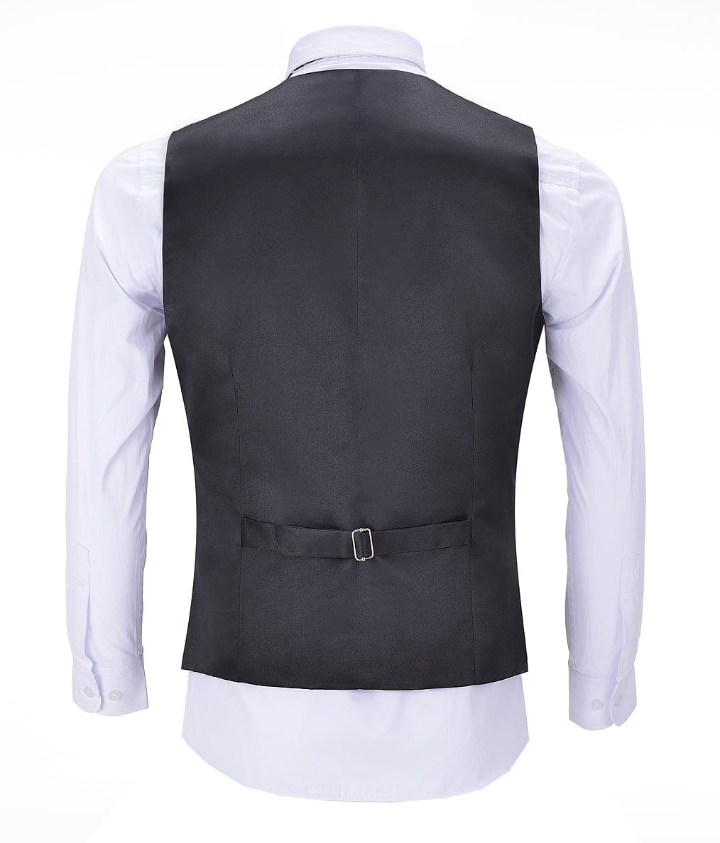 ceehuteey Men's Business Suit Vest V Neck Herringbone Dress Waistcoat