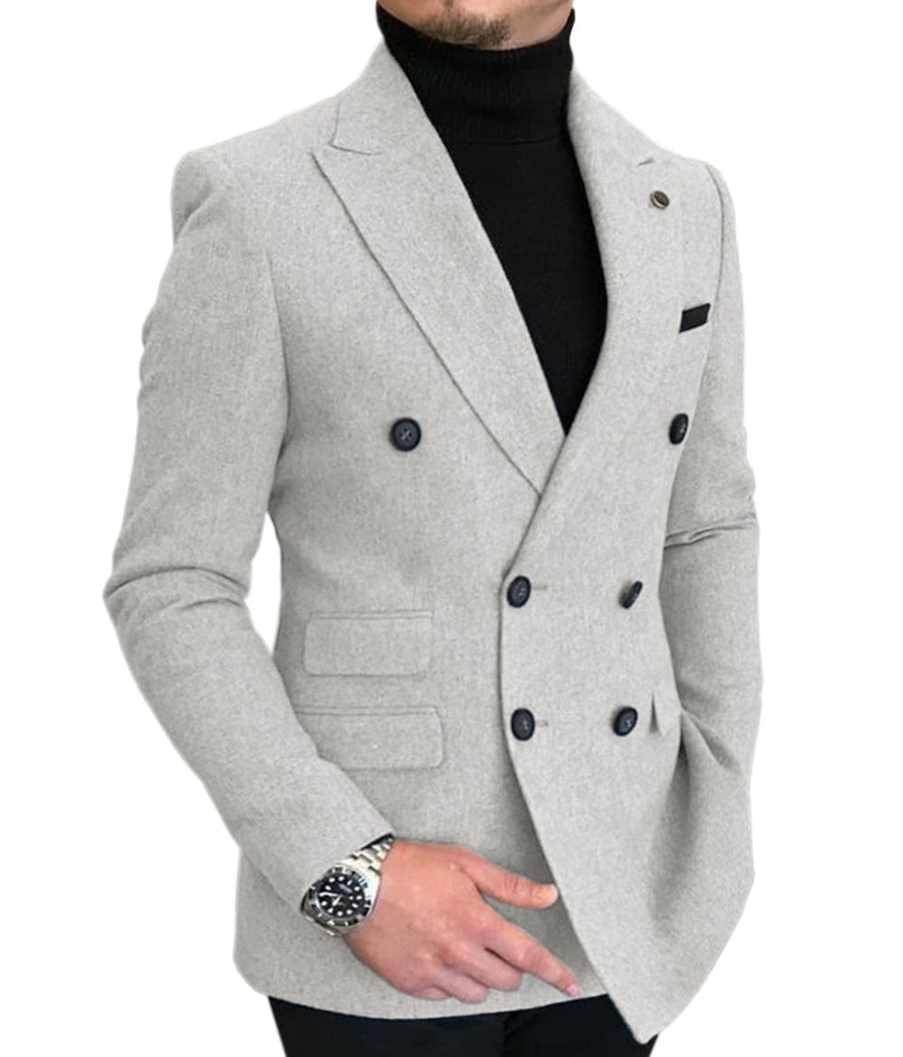 ceehuteey Men's Casual Tweed Regular Fit Notch Lapel Blazer