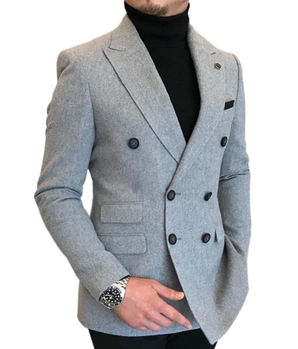 ceehuteey Men's Casual Tweed Regular Fit Notch Lapel Blazer