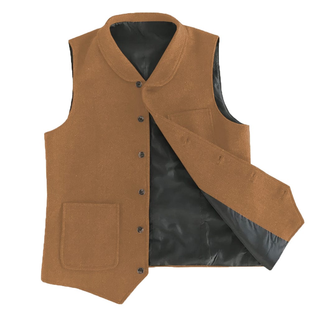 ceehuteey Men's Double Breasted Fashion Herringbone V Neck Waistcoat