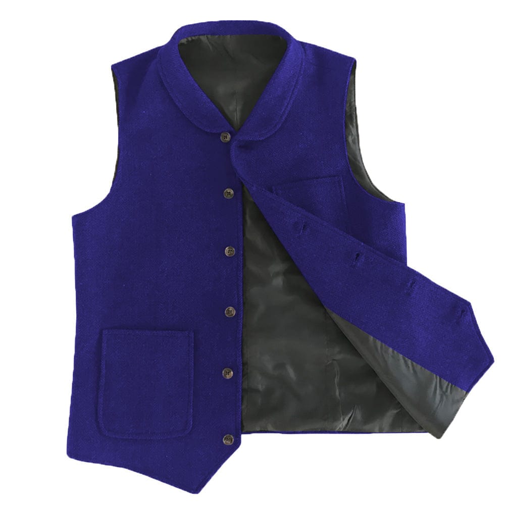 ceehuteey Men's Double Breasted Fashion Herringbone V Neck Waistcoat