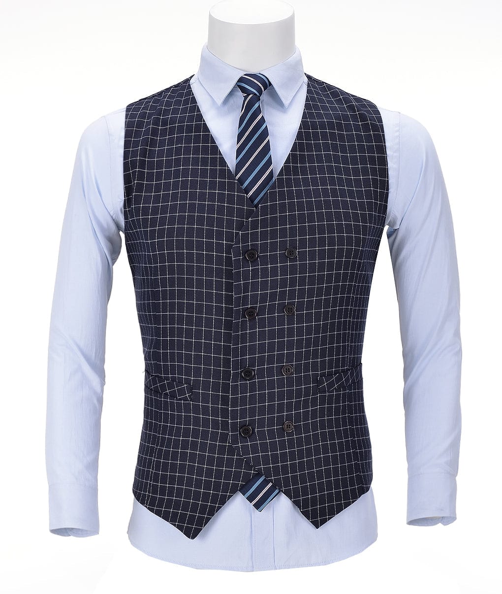 ceehuteey Men's formal Suit Vest Houndstooth V Neck Waistcoat