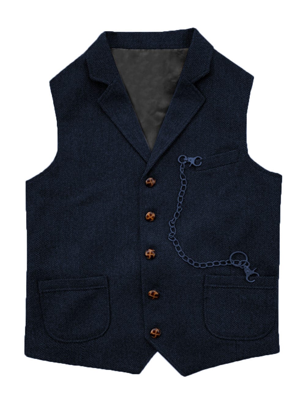 ceehuteey Men's Herringbone  Classic Slim Fit Notch Lapel Waistcoat