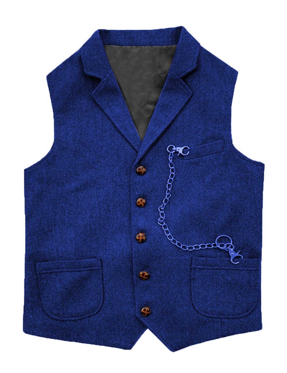 ceehuteey Men's Herringbone  Classic Slim Fit Notch Lapel Waistcoat