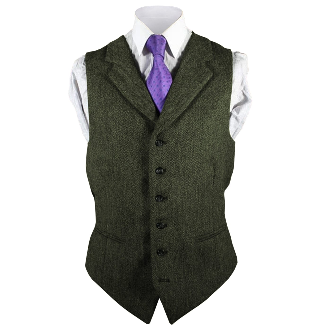 ceehuteey Men's Leisure Fashion Notch Lapel Herringbone Waistcoat (Copy)