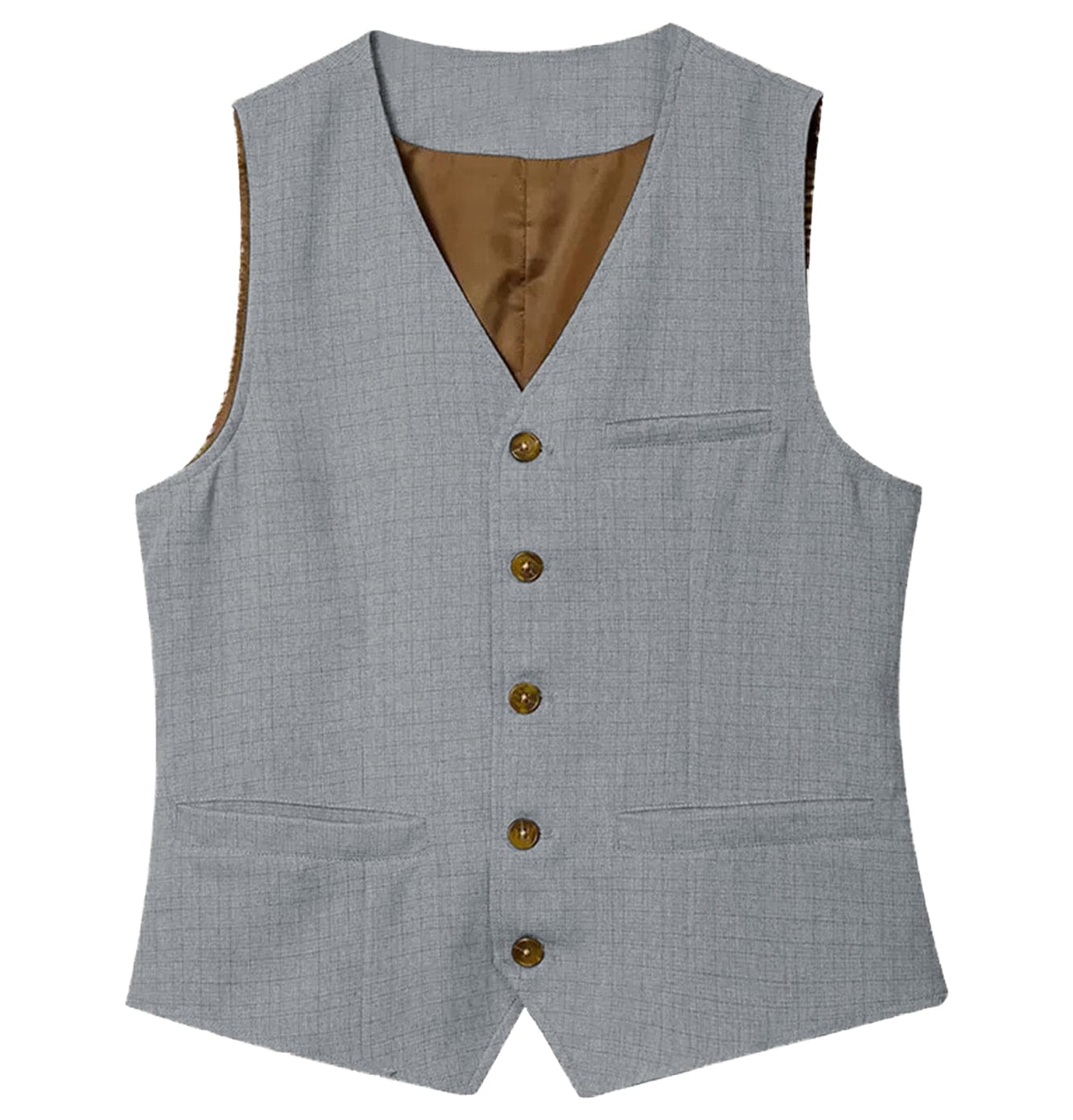 ceehuteey Men's Linen V Neck Vest Casual Summer Fashion Waistcoat