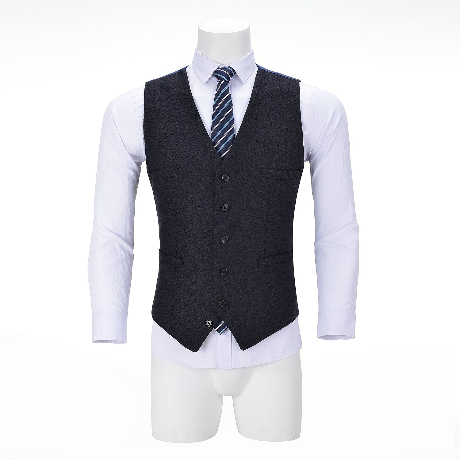 ceehuteey Men's Tweed Herringbone Paneled Satin Vest Slim Fit Waistcoat