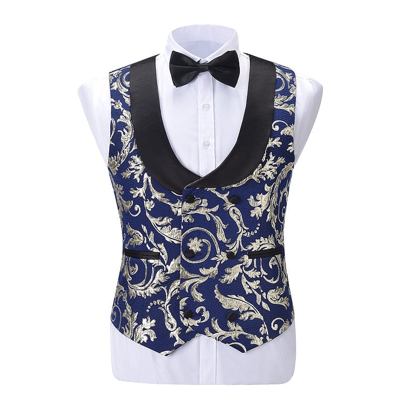 ceehuteey Mens Double Breasted Shawl Lapel Suit Vest