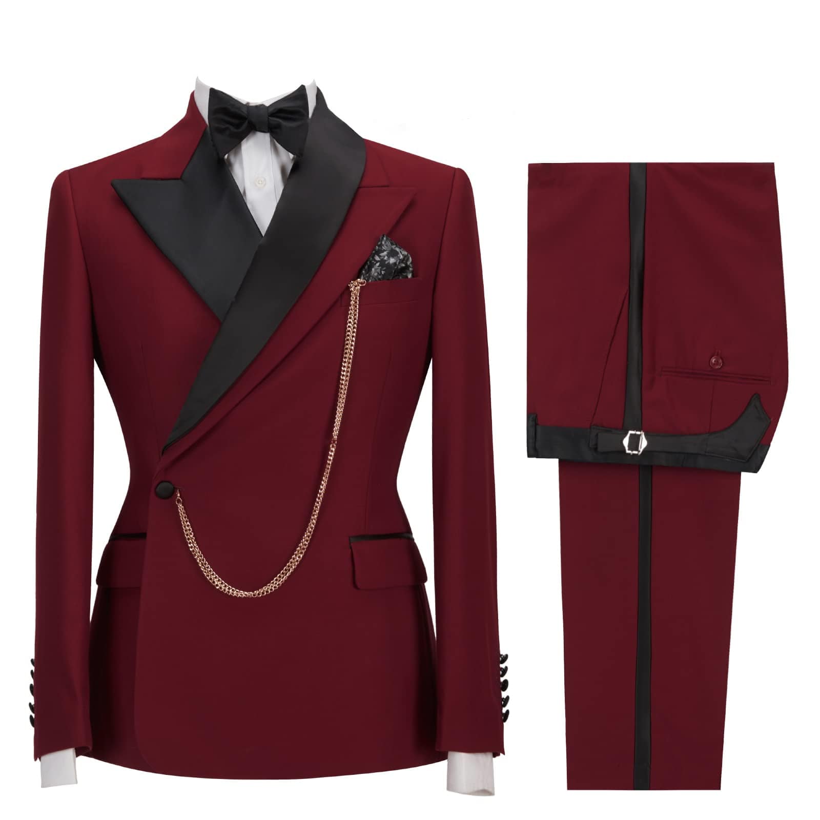 ceehuteey Stylish Mens Suit 2 Pieces Peak Lapel Blazer For Wedding Graduation(Blazer+Vest+Pants)